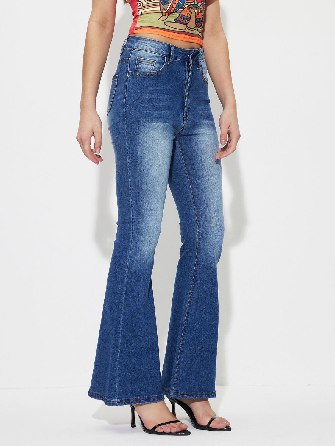Hazel Blues® | Mid-Rise Waist Bootcut Jeans