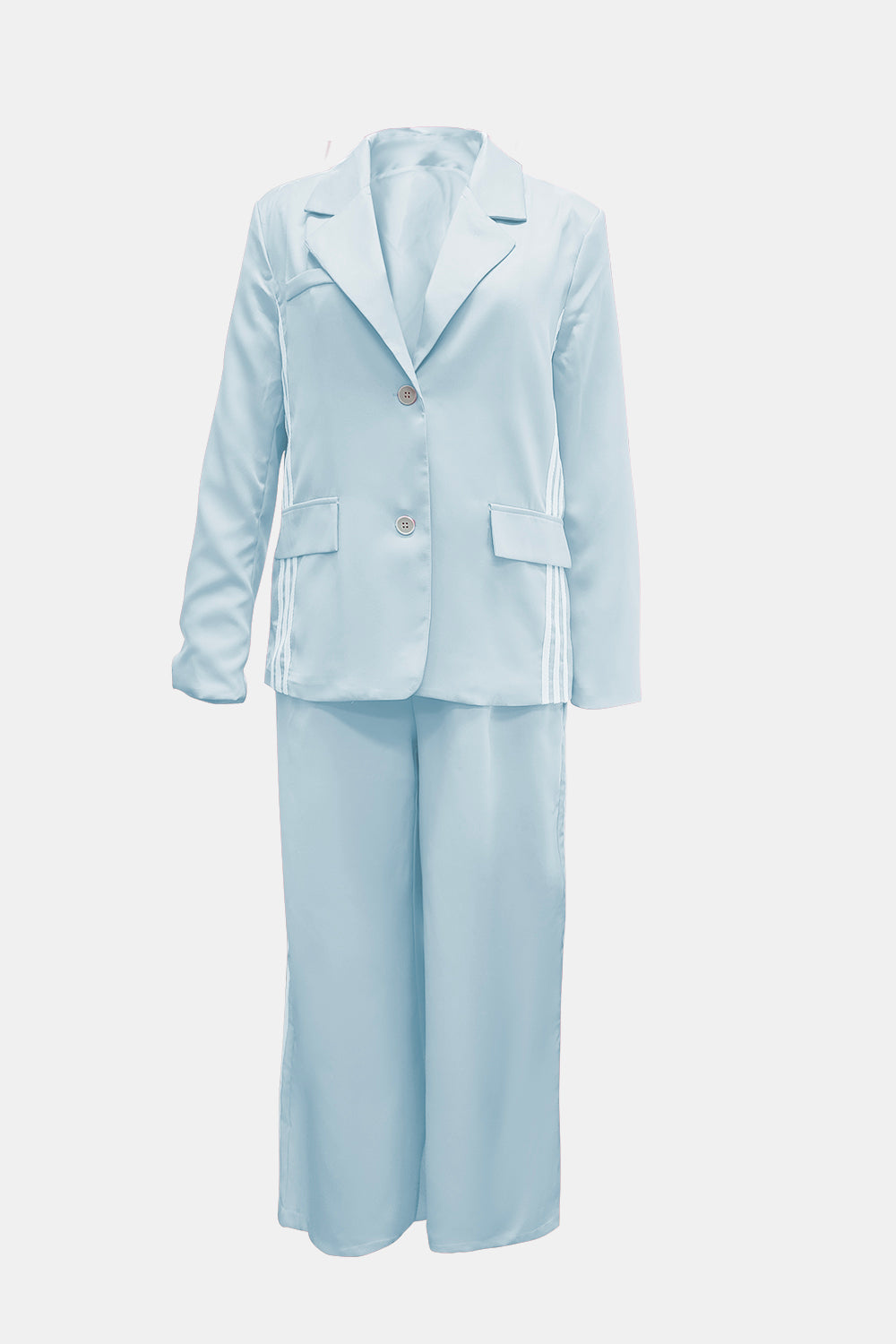 Hazel Blues® | Side Striped Long Sleeve Blazer and Pants Set