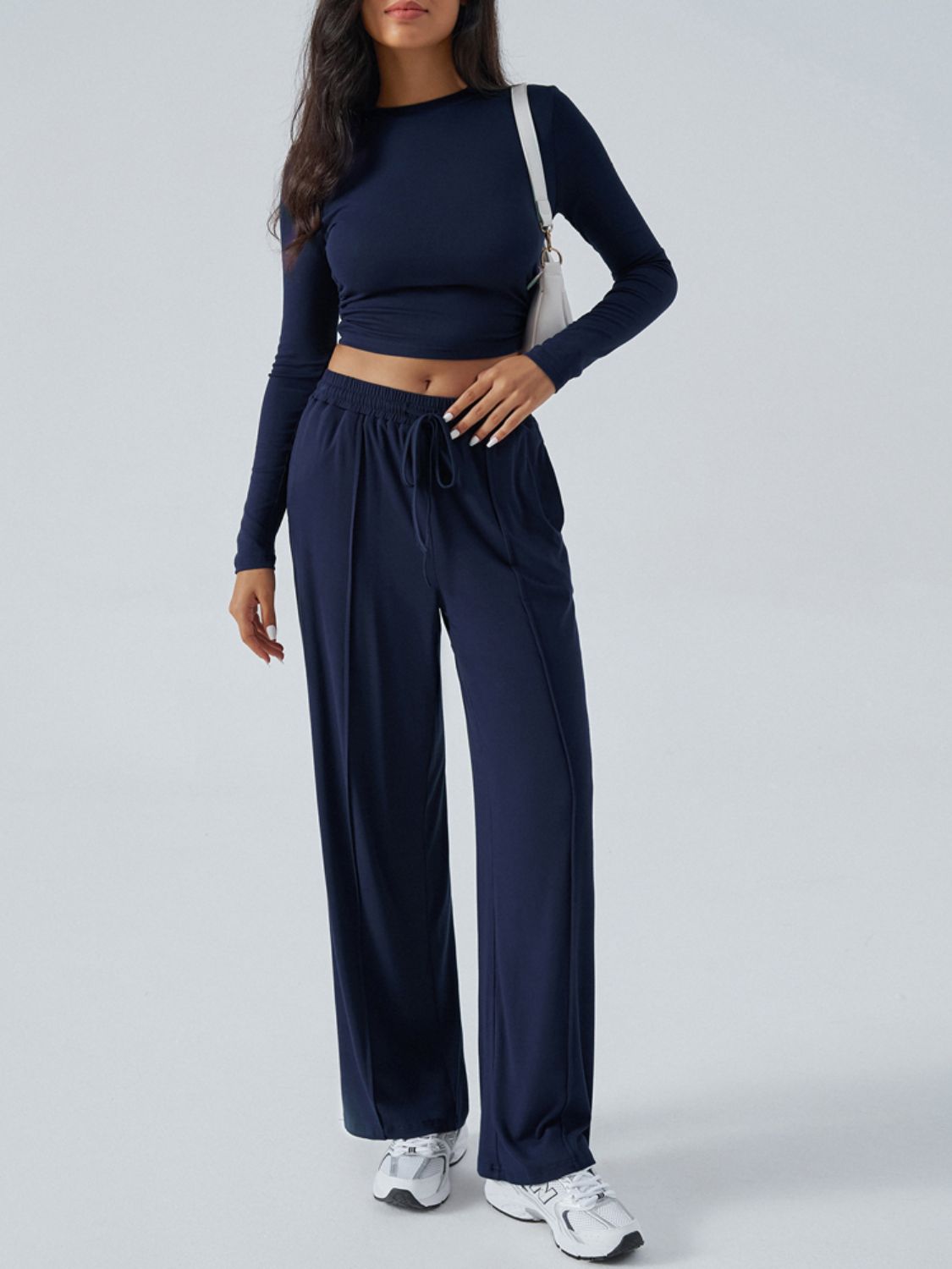 Hazel Blues® | Devine Round Neck Long Sleeve Top and Pants Set