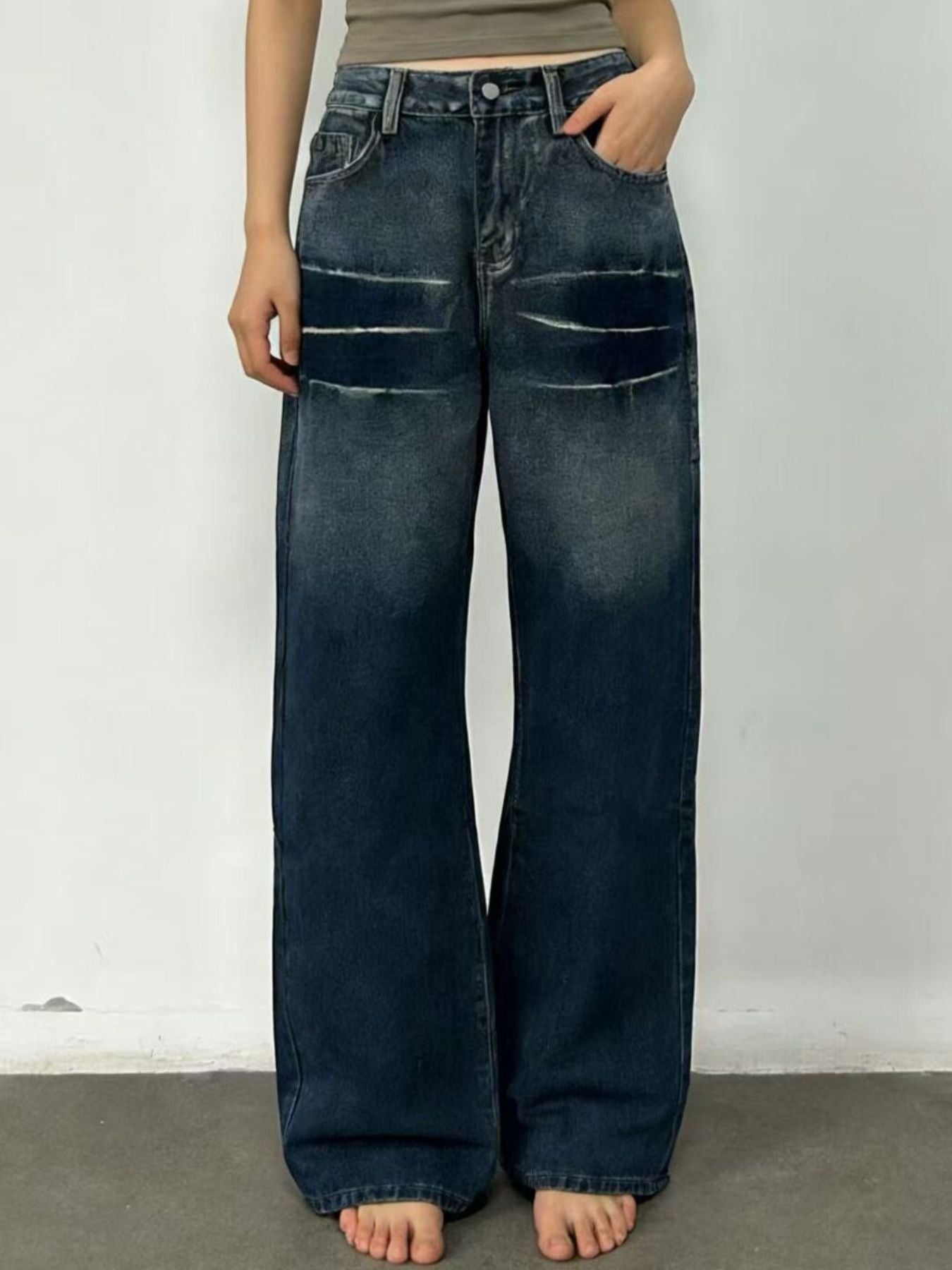 Hazel Blues® | Washed Wide Leg Jeans