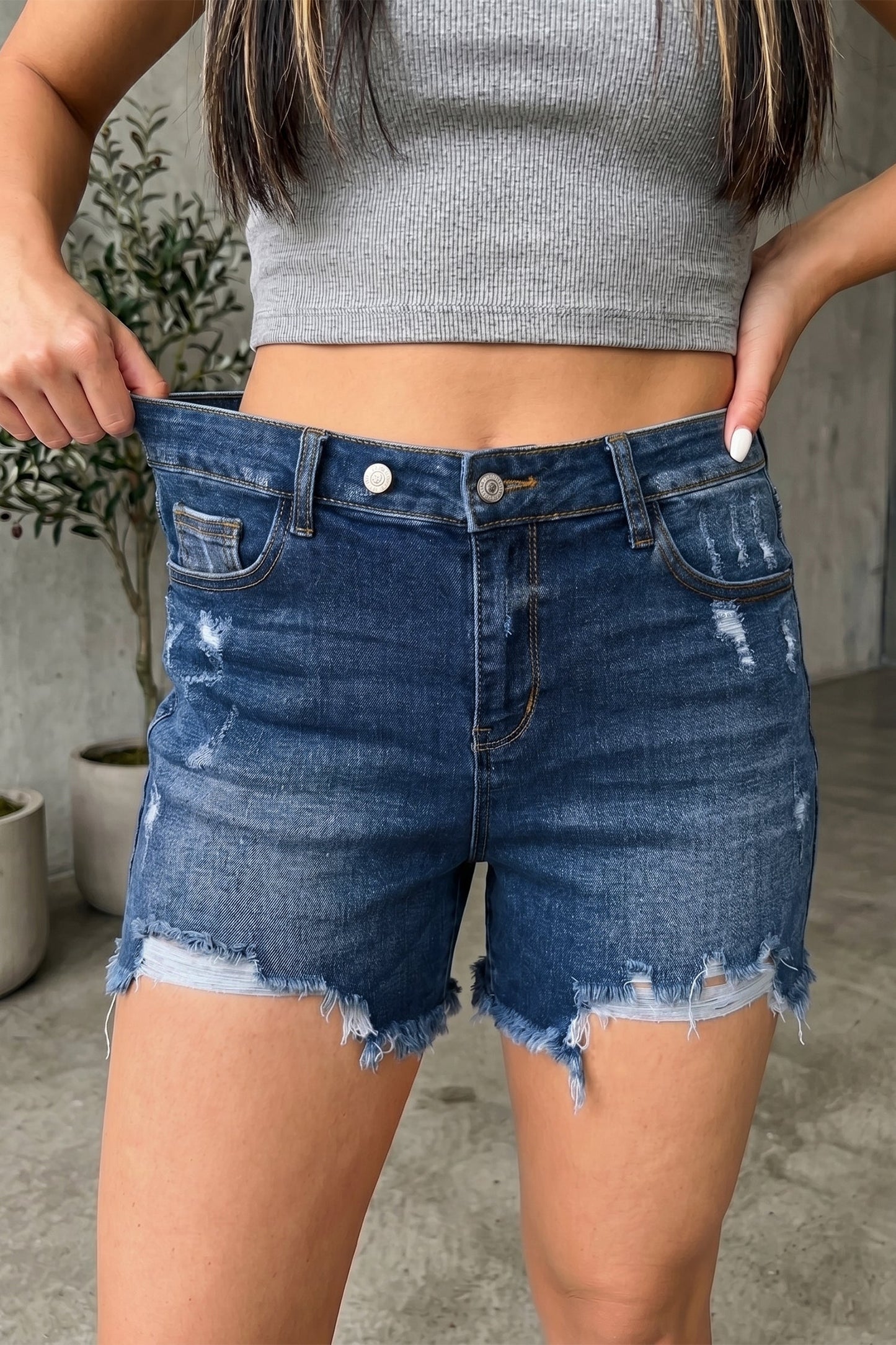 Hazel Blues® | Weekend Edge Denim Shorts