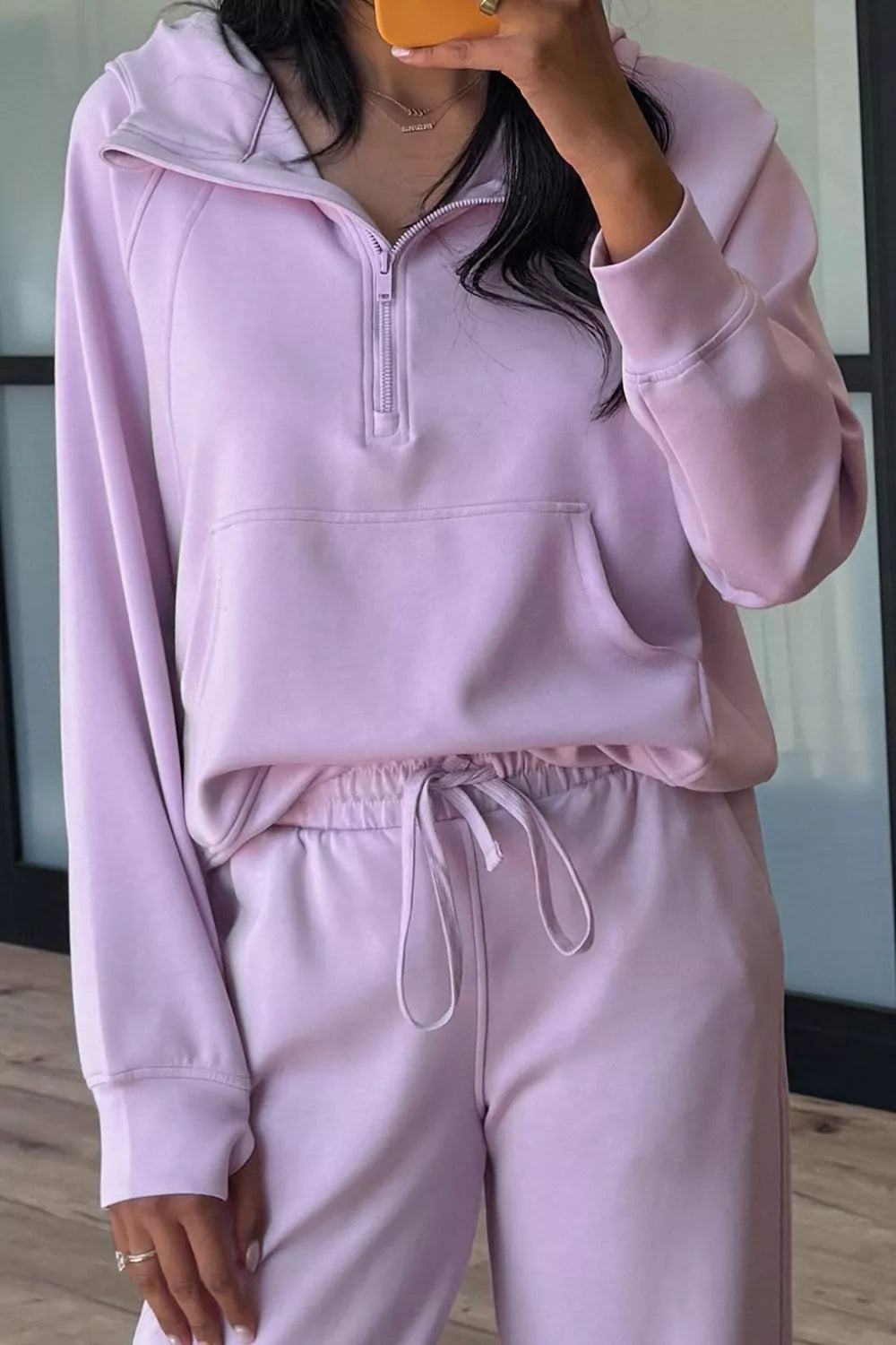 Hazel Blues® | Half Sleeve Kangaroo Pocket Hoodie and Pants Set