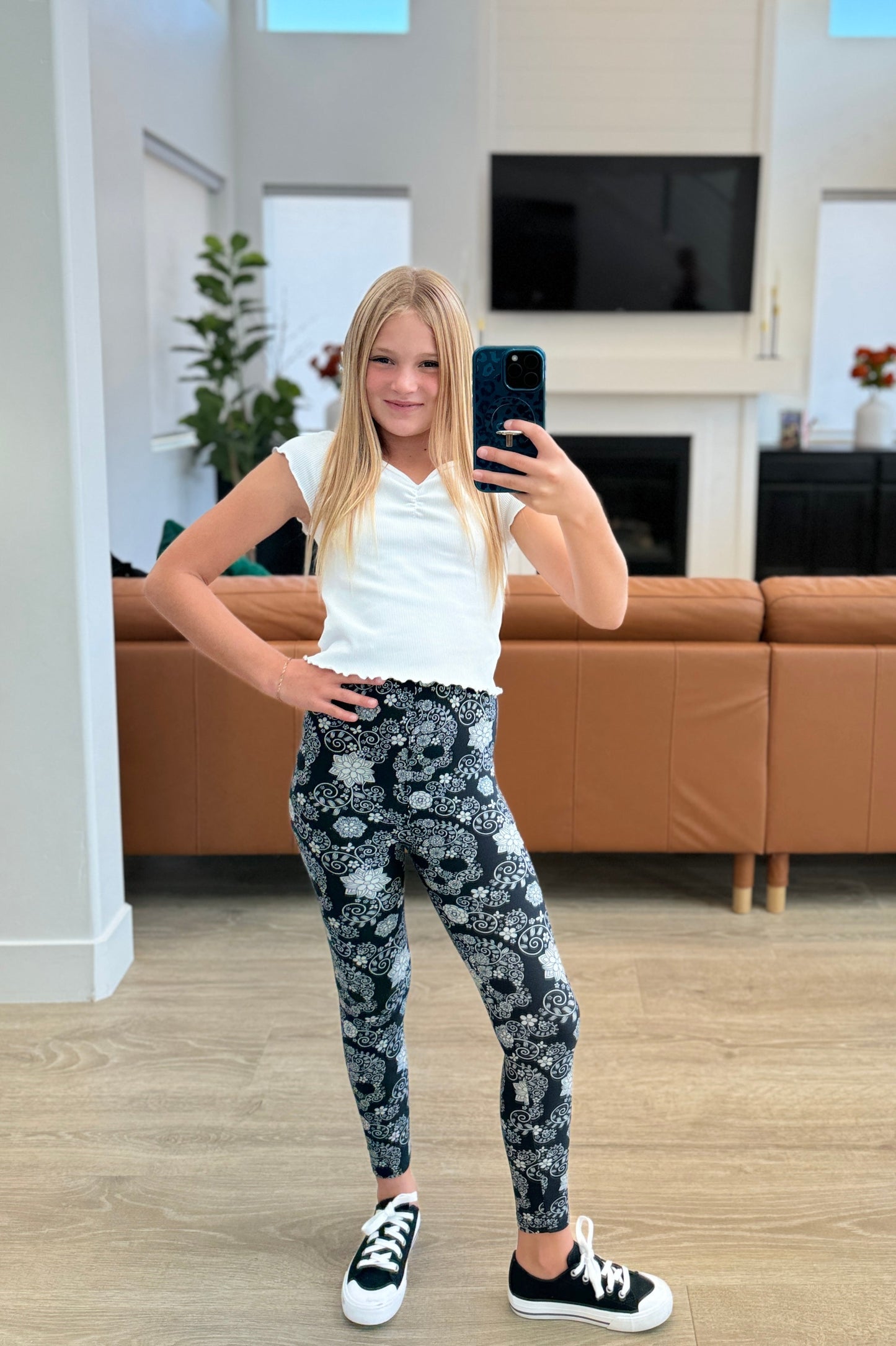 Hazel Blues® | Matching Youth Sugar Skull Leggings