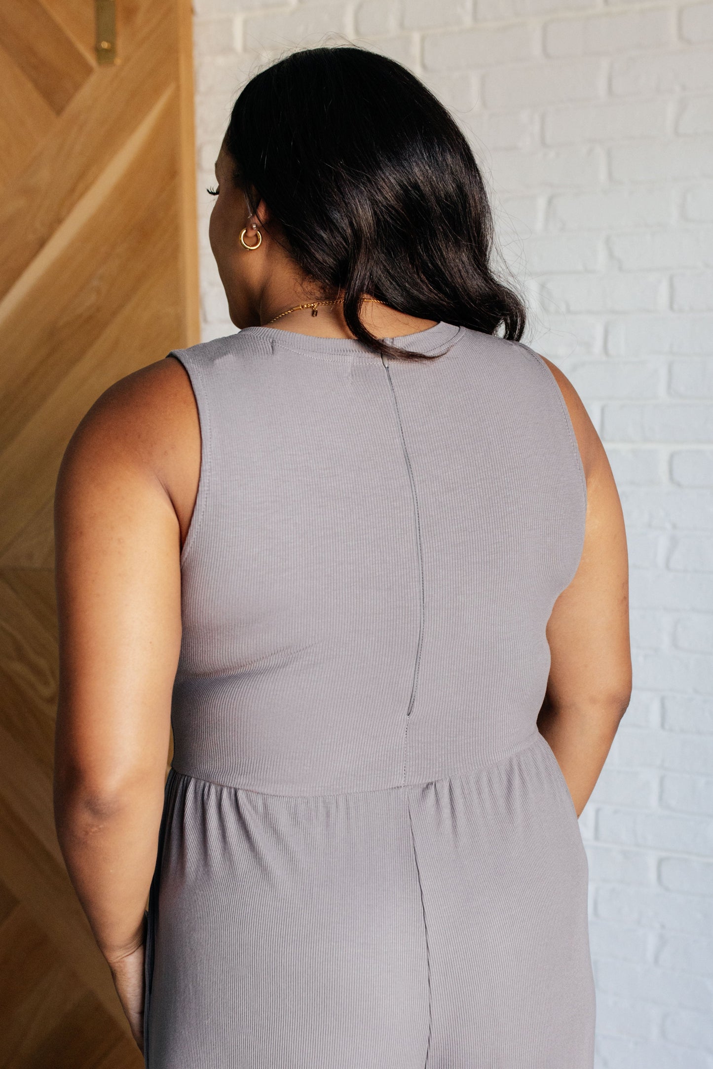 Hazel Blues® | Hilary Wide Leg Jumpsuit in Grey