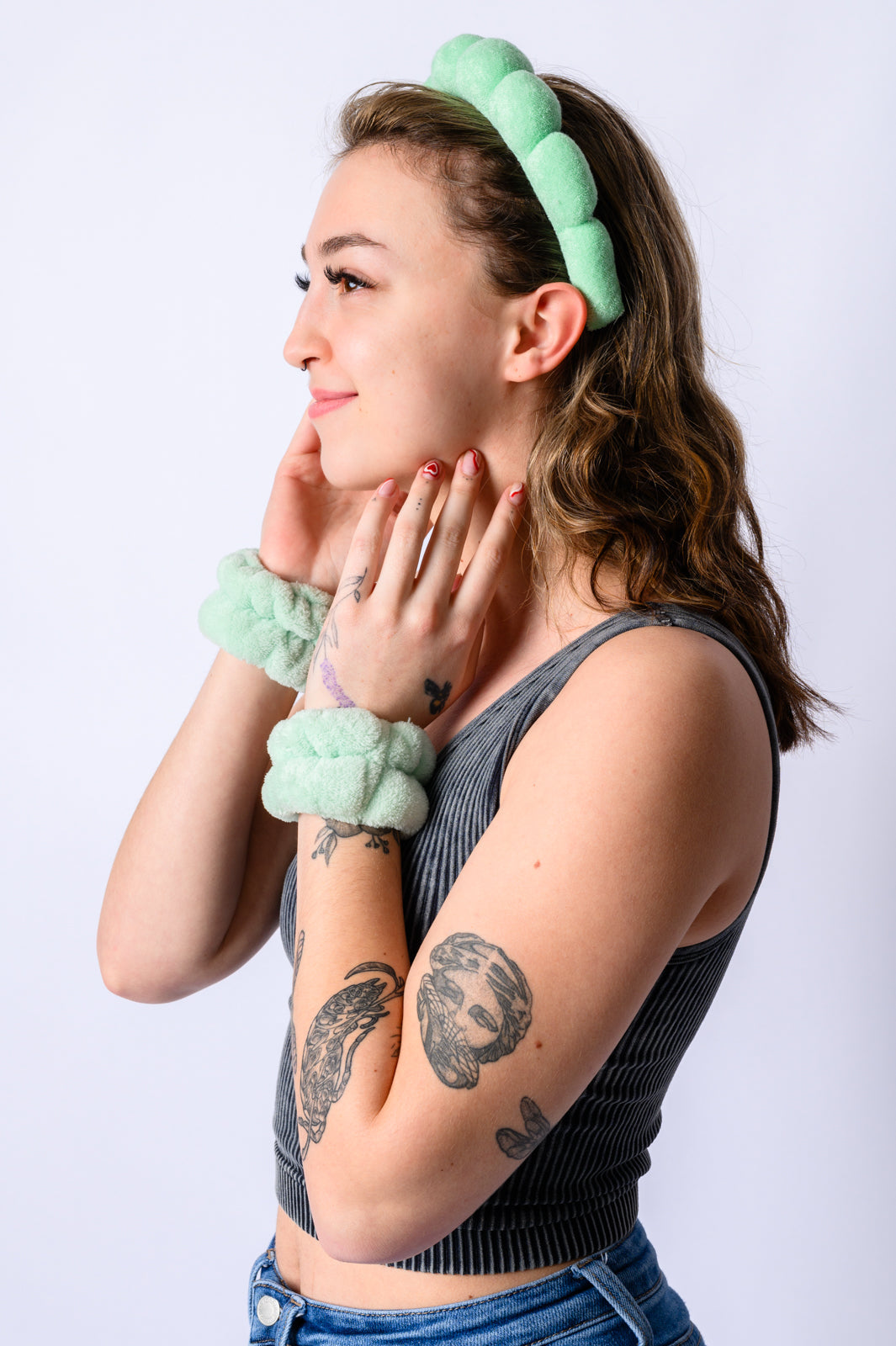 Hazel Blues® | Lost in the Moment Headband and Wristband Set in Green