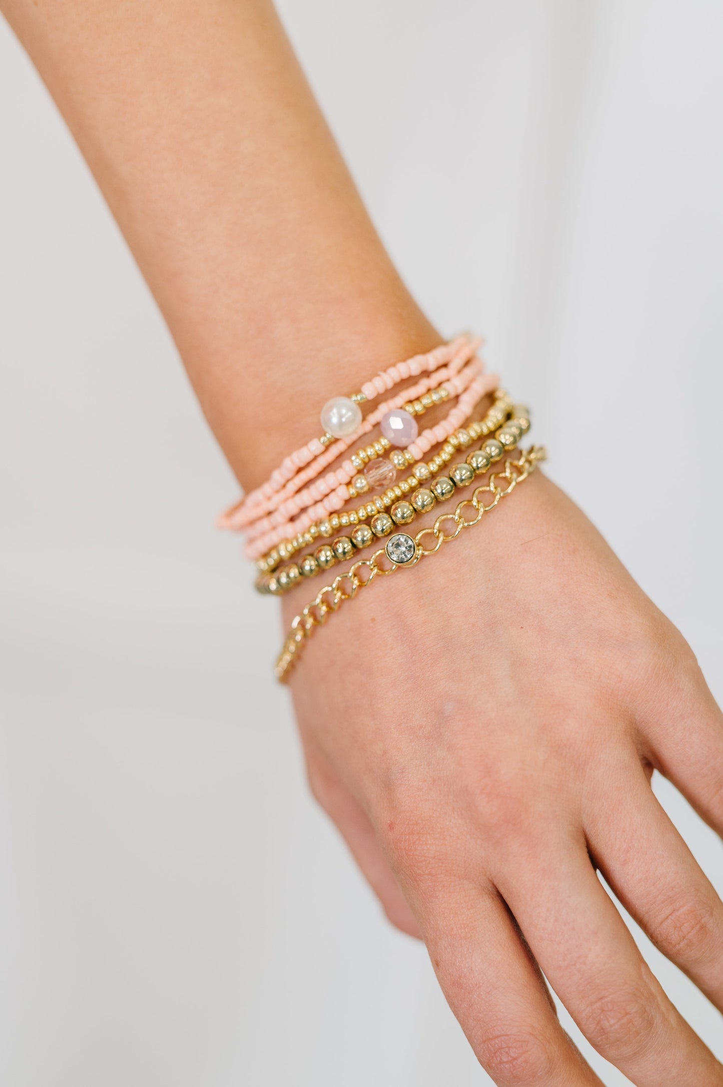 Hazel Blues® | Rose & Radiance Bracelet Set in Pink and Gold