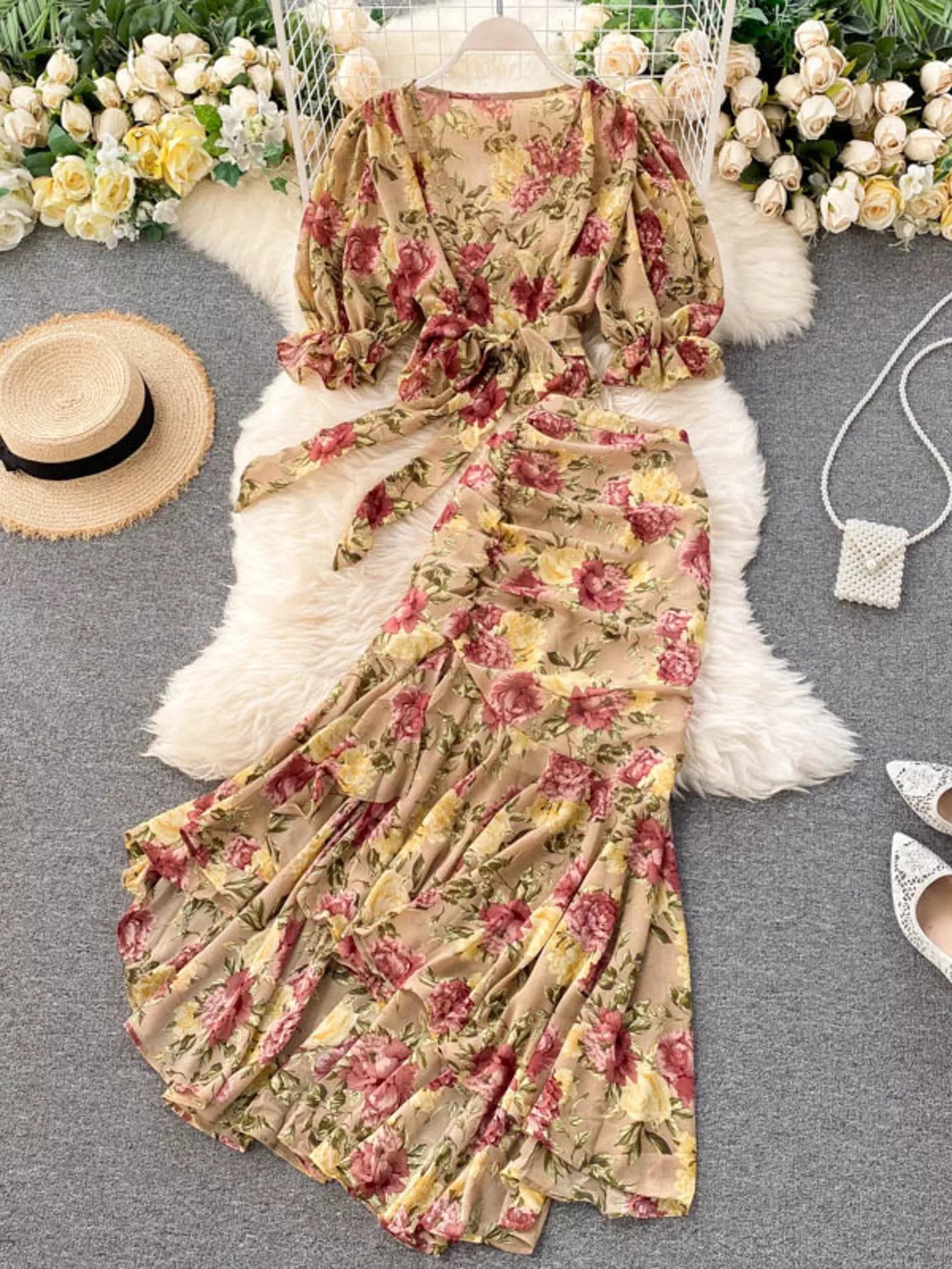 Hazel Blues® | Floral Print Crop Top and Skirt Set