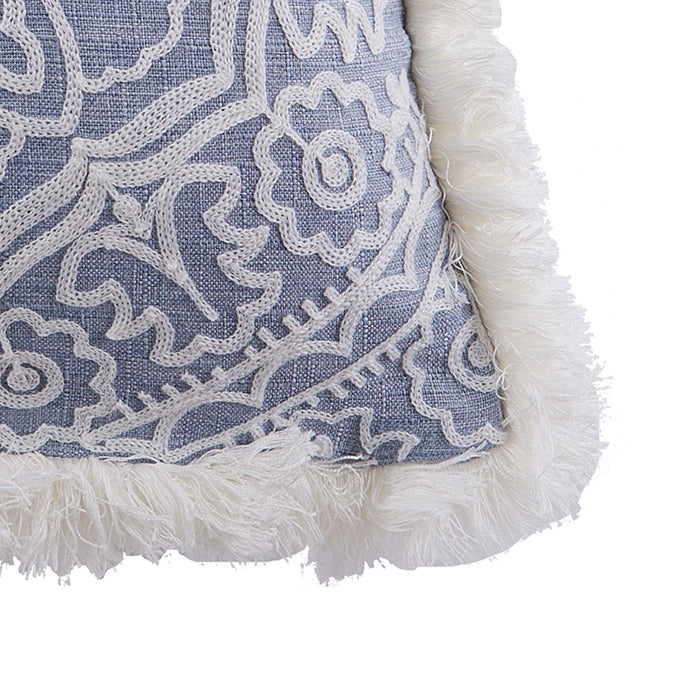 Levtex Home Bennett Embroidered Fringe Pillow Decorative Pillows