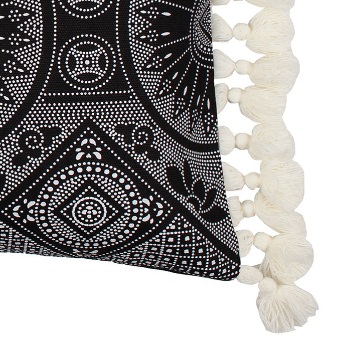 Levtex Home Black Crewel Stitch Tassel Pillow Decorative Pillows