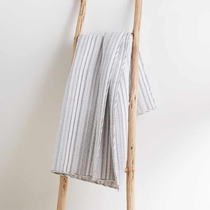 Levtex Home Bondi Stripe Grey Quilted Throw Throws
