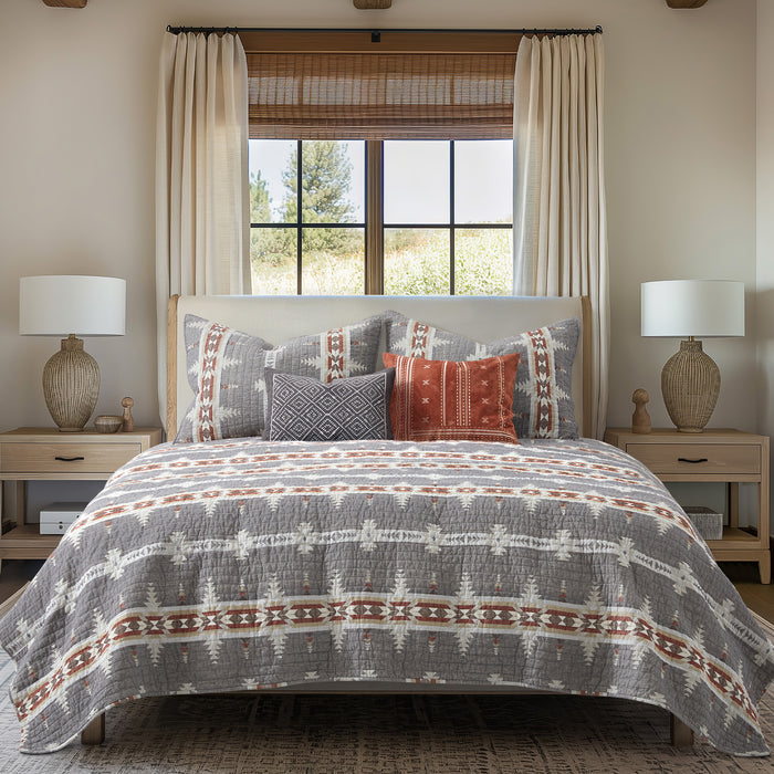 Levtex Home Corrales Grey Embroidered Pillow Decorative Pillows