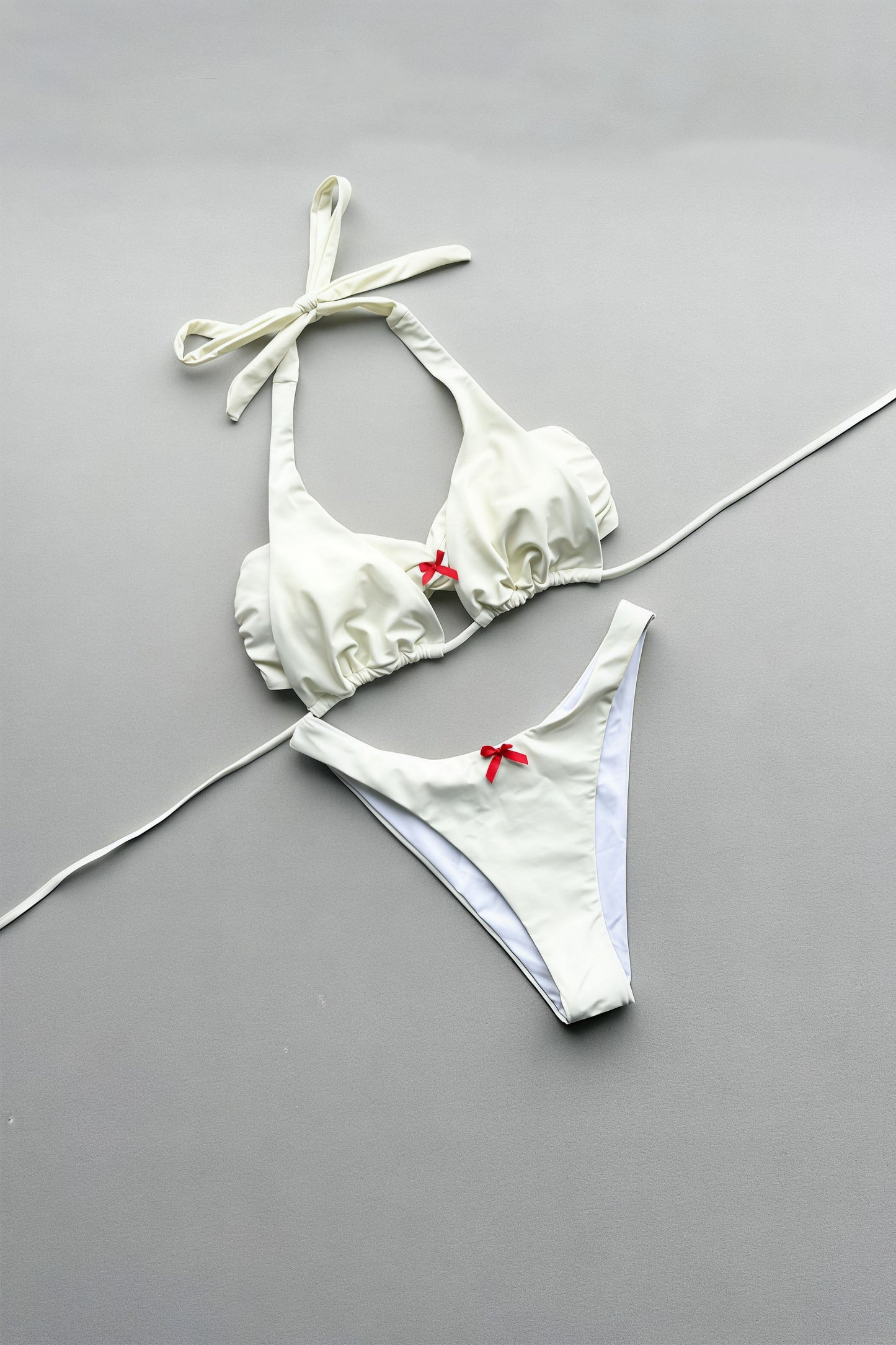 Chic Solid Bikini Set And Skirt Three Piece Swim Sets