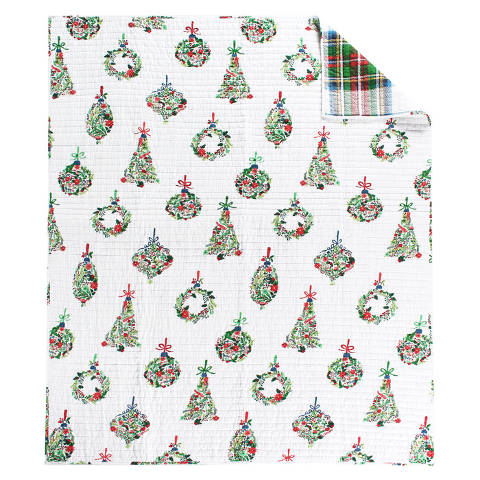 Levtex Home Festive Baubles Quilted Throw Throws