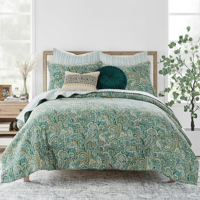 Levtex Home Kimpton Green Embroidered Pillow Decorative Pillows