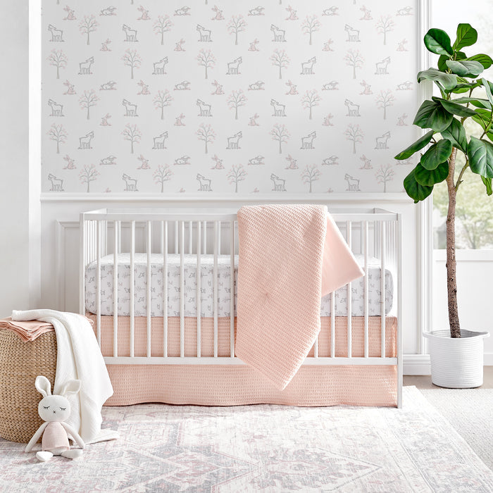 Levtex Home Mills Waffle Pink Crib Fitted Sheet Crib Fitted Sheets