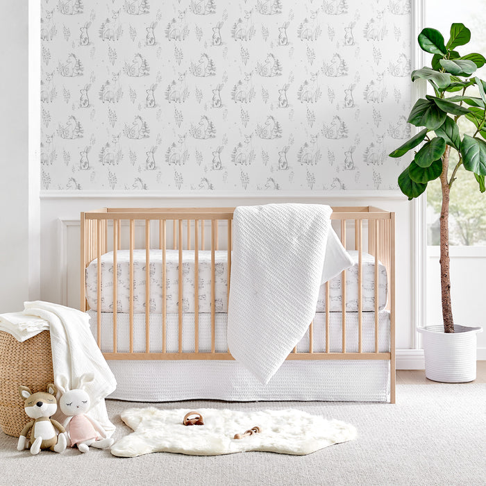 Levtex Home Mills Waffle White Crib Fitted Sheet Crib Fitted Sheets