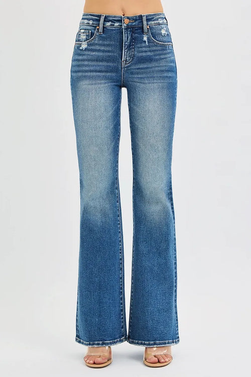 Hazel Blues® | RISEN Tummy Control High Rise Flare Jeans