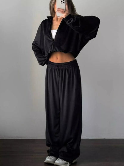 Hazel Blues® |  Zip Up Long Sleeve Outerwear and Pants Set