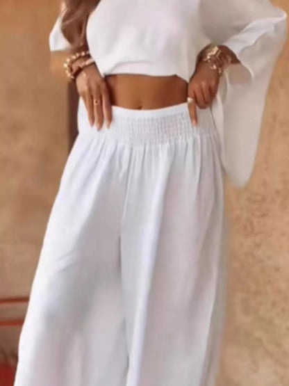 Hazel Blues® | Boat Neck Top and Wide Leg Pants Set