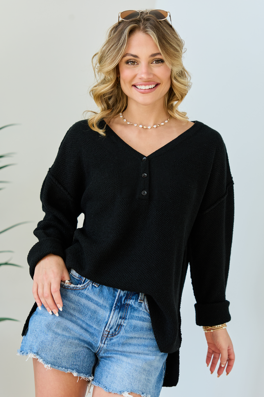 Blaire Black V-Neck Sweater SALE