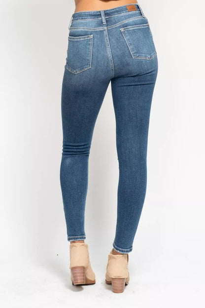 Hazel Blues® | Judy Blue High Rise Button Fly Skinny Jeans