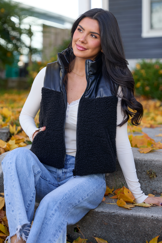Clarissa Black Combo Reversible Vest FINAL SALE