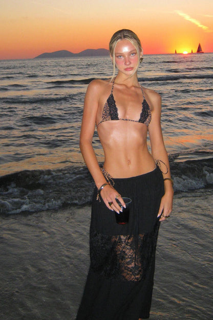 Leopard Lace Three Piece Swim Set