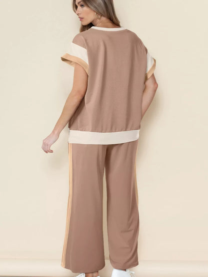 Hazel Blues® |  Color Block Detail Casual Two-piece Set
