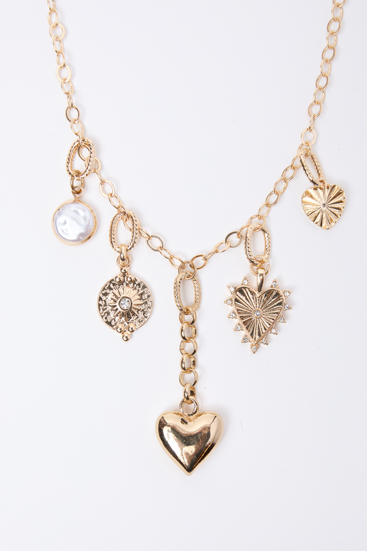 Arlene Gold Heart Charm Necklace SALE
