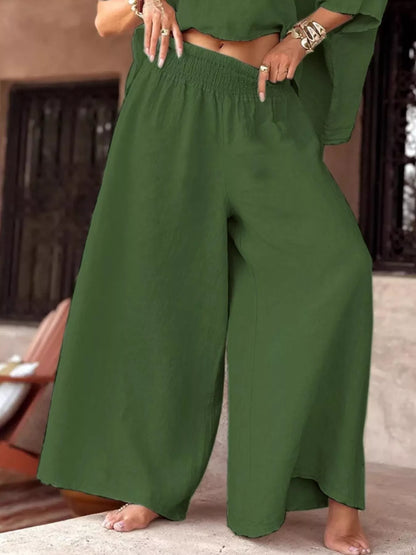 Hazel Blues® | Boat Neck Top and Wide Leg Pants Set