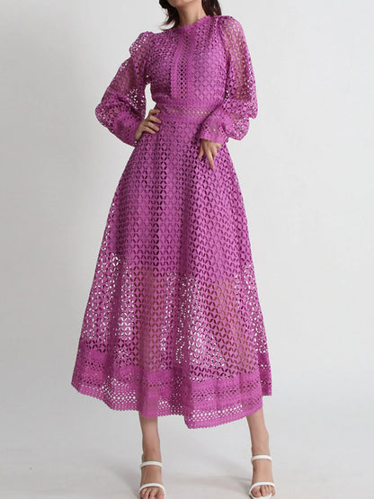 Hazel Blues® |  Lace Long Sleeve Midi Dress