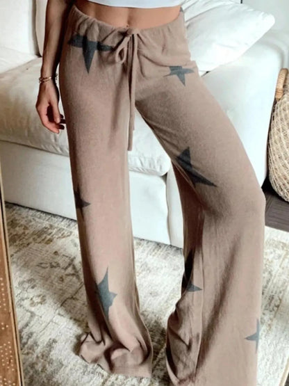 Hazel Blues® |  Star Print Top and Drawstring Pants Set