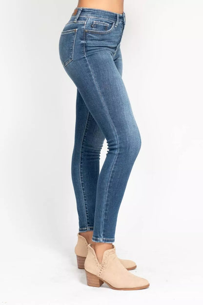 Hazel Blues® | Judy Blue High Rise Button Fly Skinny Jeans