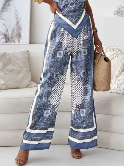 Hazel Blues® |  Tie Back Printed Cami and Pants Set