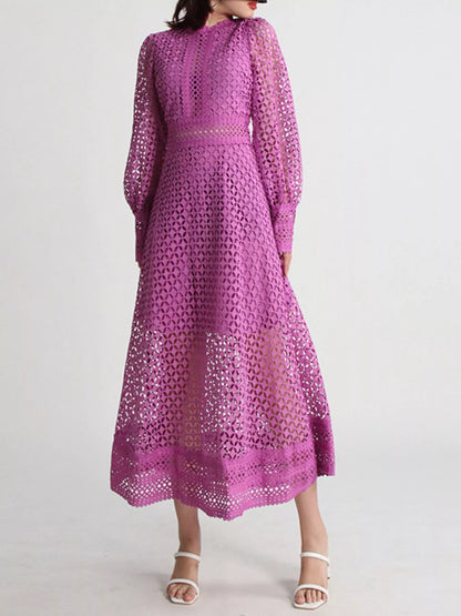 Hazel Blues® |  Lace Long Sleeve Midi Dress