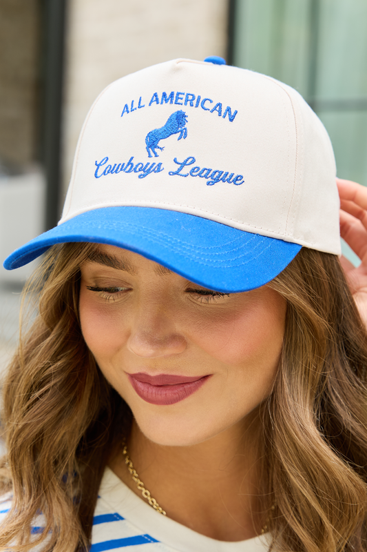 All American Cowboy League Blue Trucker Hat