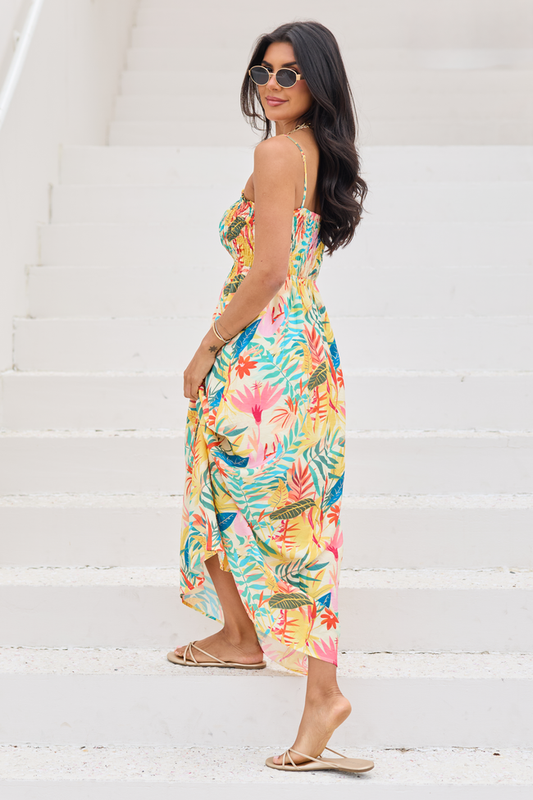 Aria Multi Palm Print Maxi Dress