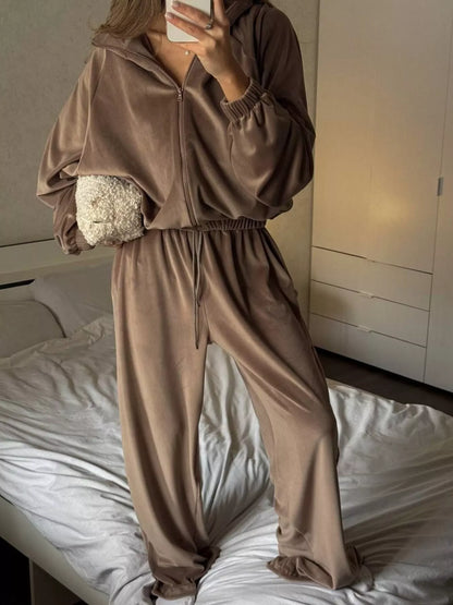 Hazel Blues® |  Zip Up Long Sleeve Outerwear and Pants Set
