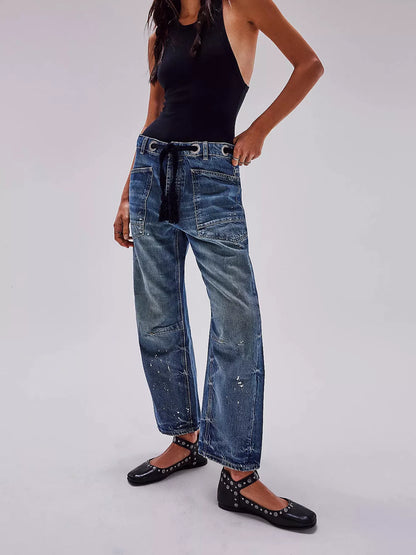 Hazel Blues® |  Washed Wide Leg Jeans