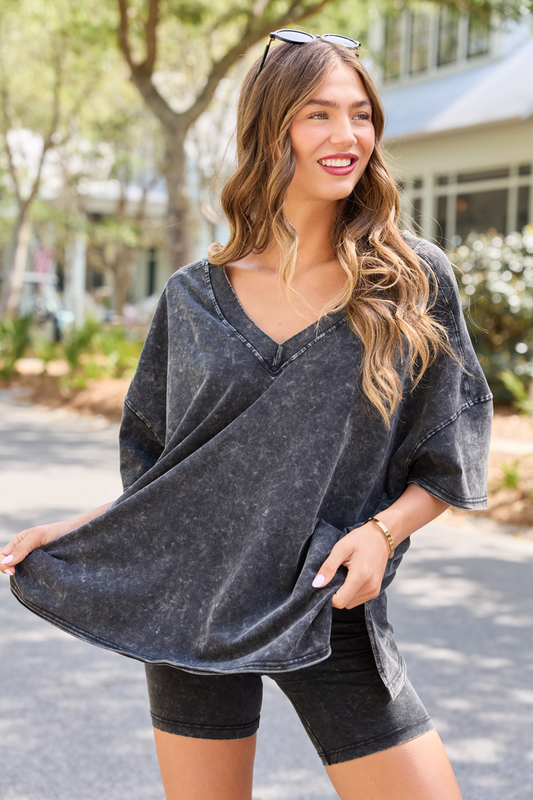 Britton Black Oversized Tee