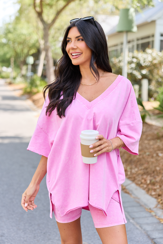 Britton Pink Oversized Tee