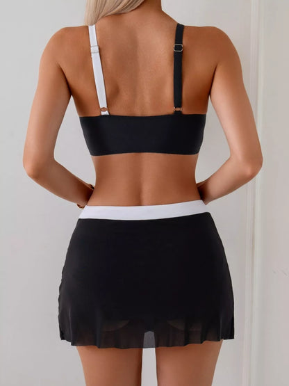 Hazel Blues® |  Two Tone Cami and Skort Swim Set