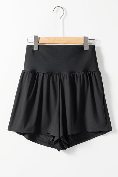 Hazel Blues® |  Black Pocketed Wide Waistband Swim Shorts