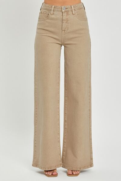 Hazel Blues® | RISEN Tummy Control High Rise Wide Leg Jeans