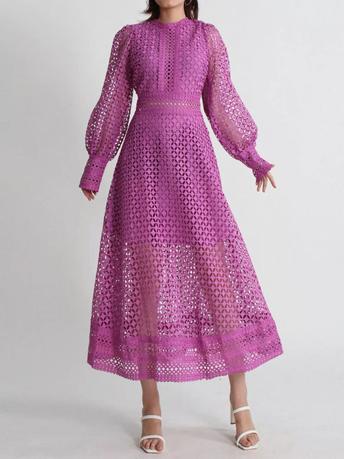 Hazel Blues® |  Lace Long Sleeve Midi Dress