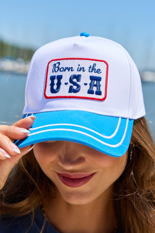 Born In The USA Blue Trucker Hat