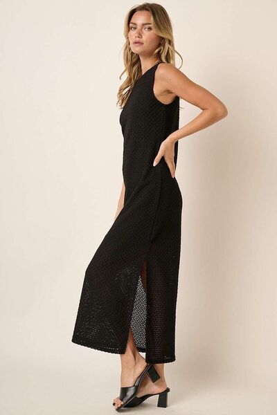 Hazel Blues® |  Mittoshop Side Slit Round Neck Sleeveless Dress
