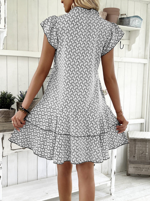 Hazel Blues® | Ruffled Layered Printed Mini Dress