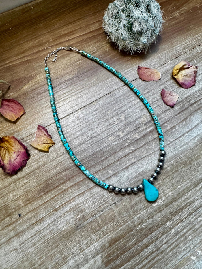 6 mm Sterling Silver Pearls choker real turquoise