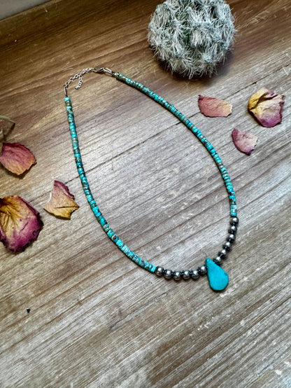 6 mm Sterling Silver Pearls choker real turquoise